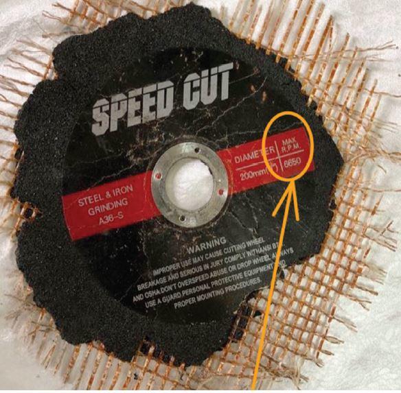 201908 Grinding accident check your RPMs